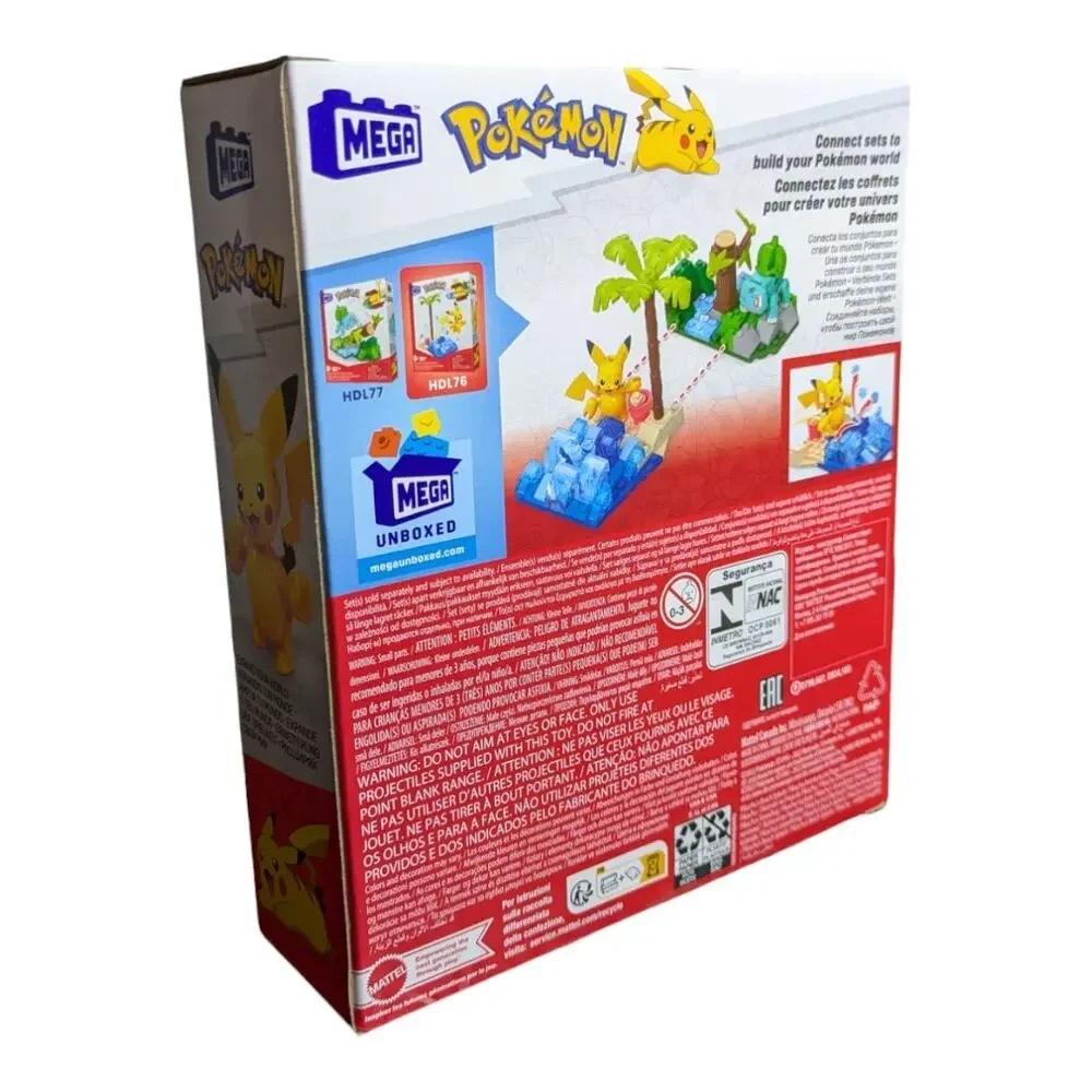 Pokemon Mega Construx Mattel Pikachu Beach Splash 79 Pieces Brand New Sealed!